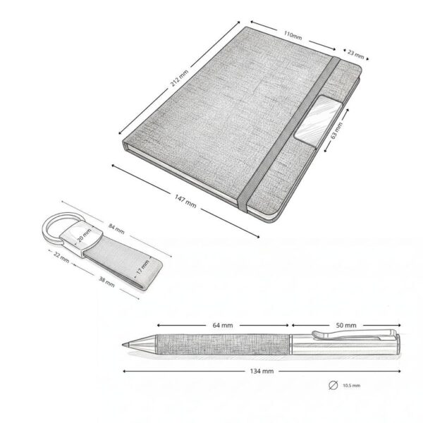 Set PARATY: Libreta de Notas, Bolígrafo y Llavero - Imagen 5