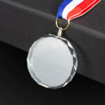 Medalla Cristal "Diamond" con cinta tricolor