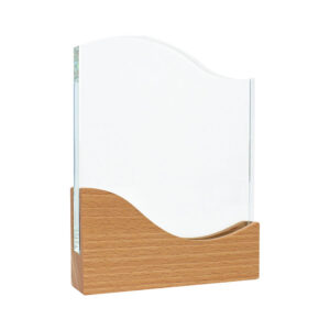 Trofeo Galvano de Madera y Cristal "Wave"