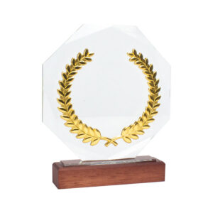 Trofeo Galvano de Madera, Cristal y Acero "Phelps"