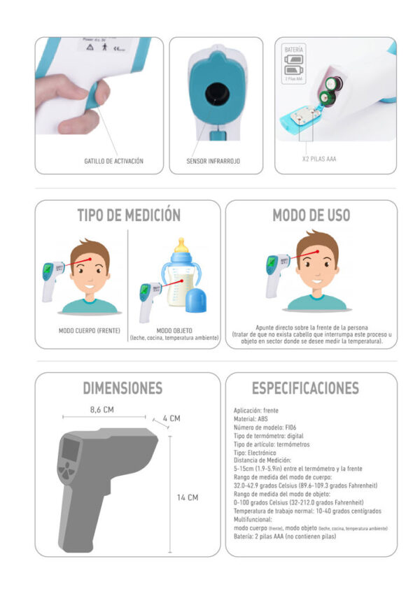 Termómetro Infrarrojo FI06 - Imagen 7