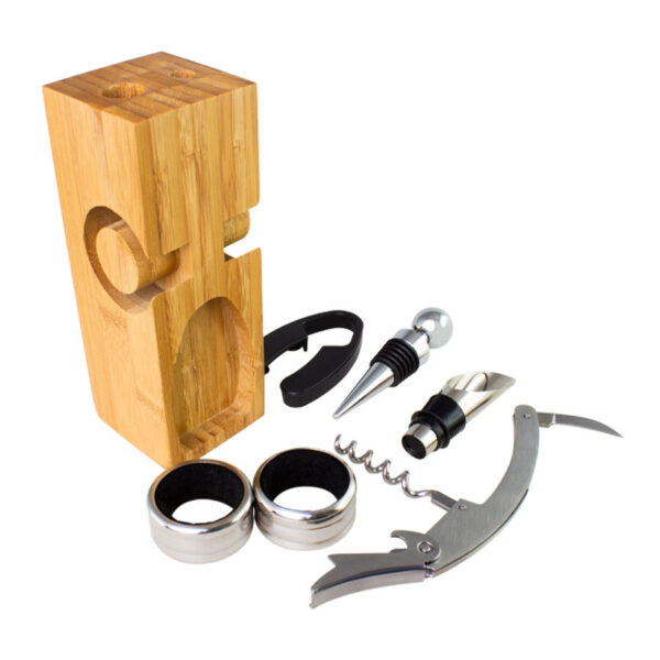 Set de Vino rectangular de Bamboo - Imagen 5