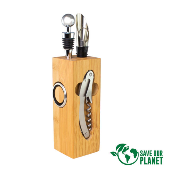 Set de Vino rectangular de Bamboo - Imagen 6