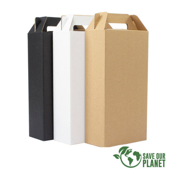 Caja autoarmable con asas, para 2 botellas de Vino - Imagen 7