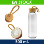 Botella Vidrio con tapa Bamboo M32