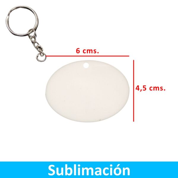 Llavero Acrílico Blanco Sublimable Ovalado NI30 - Imagen 5