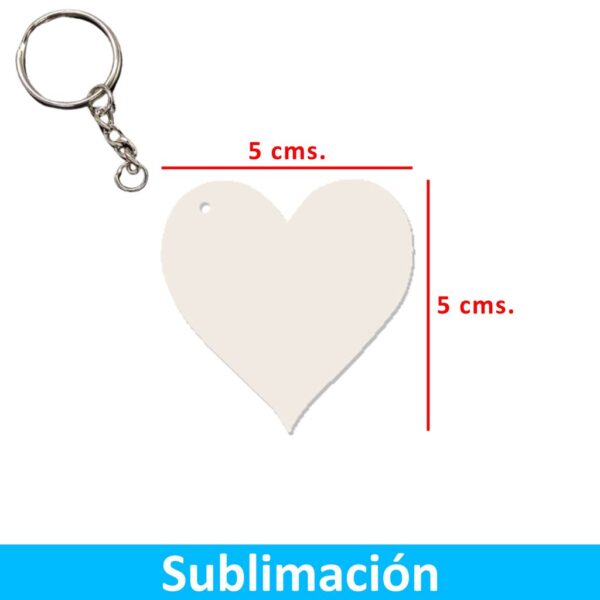 Llavero Acrílico Blanco Sublimable Corazón NI35 - Imagen 5