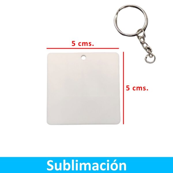 Llavero Acrílico Blanco Sublimable Cuadrado NI40 - Imagen 5