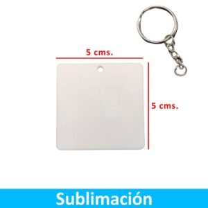 Llavero Acrílico Blanco Sublimable Cuadrado NI40