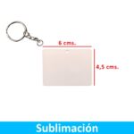 Llavero Acrílico Blanco Sublimable Rectangular NI50