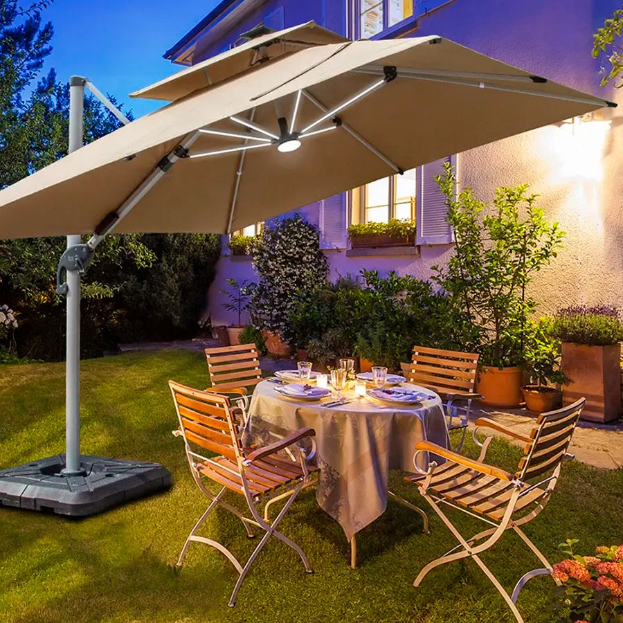 Quitasol WINDPROOF - UV - LED de 3x3M - Imagen 3