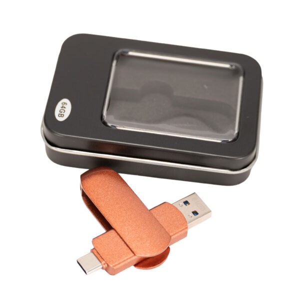 Pendrive giro encobrizado OTG USB 3.0 / Type C, 64GB - Imagen 6