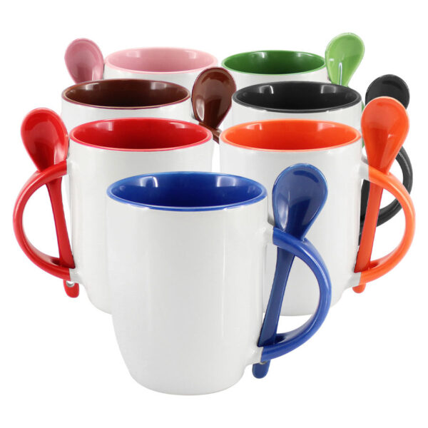 Tazón Cerámico 330cc Sublimación con Cuchara - Imagen 8