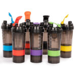 Vaso Gym para batidos proteína "SHAKE", con 4 compartimentos.