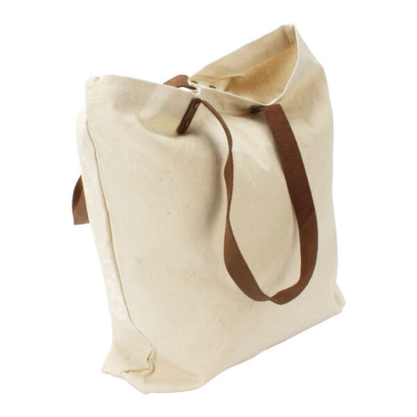 Bolsa de Compras 10oz Canvas asas Cuero - Imagen 5