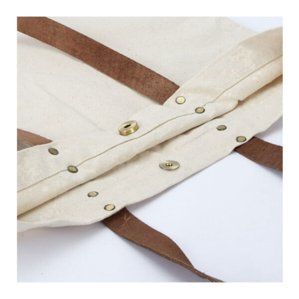 Bolsa de Compras 10oz Canvas asas Cuero - Imagen 6