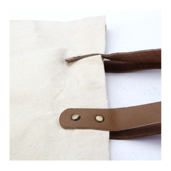 Bolsa de Compras 10oz Canvas asas Cuero - Imagen 7