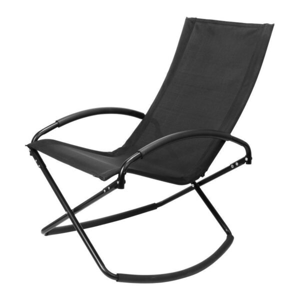 Silla mecedora negra con apoya-brazos - Imagen 5