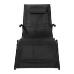 Reposera mecedora negra con apoya-brazos