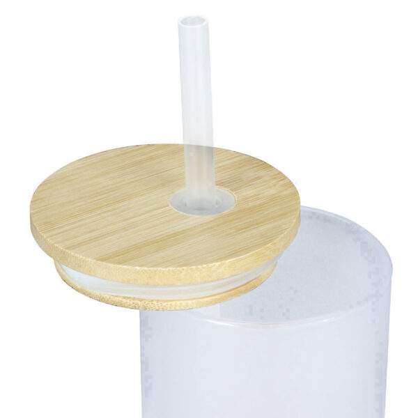 Botella Vidrio Borosilicato Sublimación, tapa Bamboo 500cc - Imagen 10